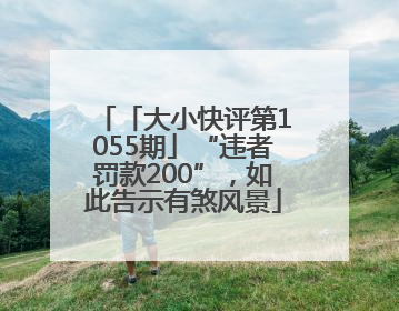 「大小快评第1055期」“违者罚款200”，如此告示有煞风景