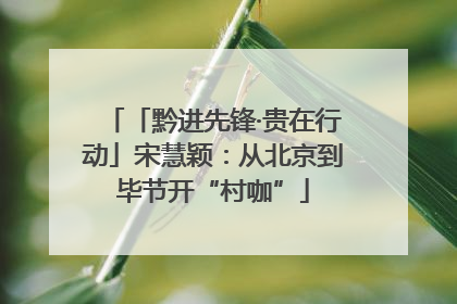 「黔进先锋·贵在行动」宋慧颖：从北京到毕节开“村咖”