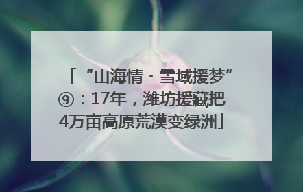 “山海情・雪域援梦”⑨：17年，潍坊援藏把4万亩高原荒漠变绿洲