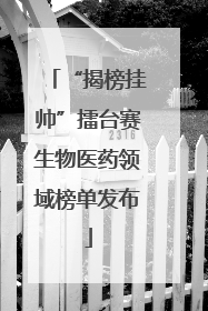 “揭榜挂帅”擂台赛生物医药领域榜单发布