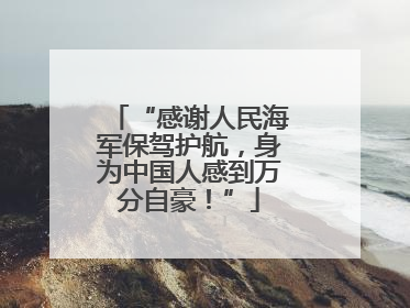 “感谢人民海军保驾护航，身为中国人感到万分自豪！”