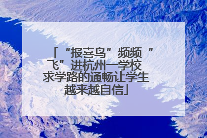 “报喜鸟”频频“飞”进杭州一学校 求学路的通畅让学生越来越自信