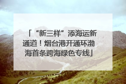 “新三样”添海运新通道！烟台港开通环渤海首条跨海绿色专线