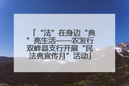 “法”在身边“典”亮生活——农发行双峰县支行开展“民法典宣传月”活动