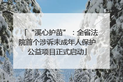 “溪心护苗”：全省法院首个涉诉未成年人保护公益项目正式启动
