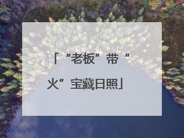 “老板”带“火”宝藏日照