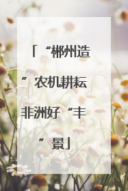 “郴州造”农机耕耘非洲好“丰”景