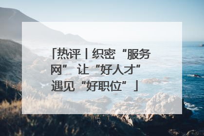 热评丨织密“服务网” 让“好人才”遇见“好职位”