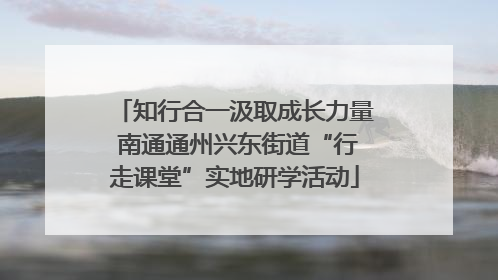 知行合一汲取成长力量 南通通州兴东街道“行走课堂”实地研学活动