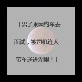男子乘网约车去面试，被司机连人带车送进湖里！