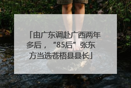 由广东调赴广西两年多后，“85后”张东方当选苍梧县县长