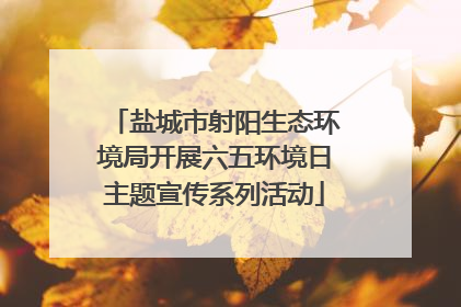 盐城市射阳生态环境局开展六五环境日主题宣传系列活动