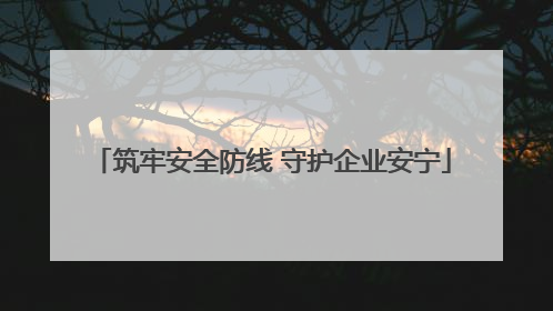 筑牢安全防线 守护企业安宁