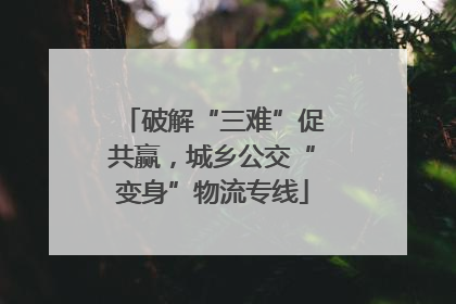 破解“三难”促共赢，城乡公交“变身”物流专线
