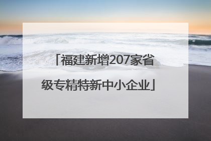 福建新增207家省级专精特新中小企业