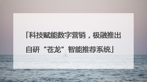 科技赋能数字营销，极融推出自研“苍龙”智能推荐系统