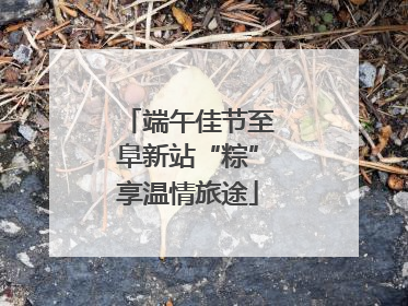 端午佳节至阜新站“粽”享温情旅途