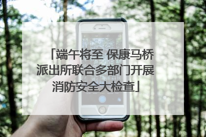 端午将至 保康马桥派出所联合多部门开展消防安全大检查