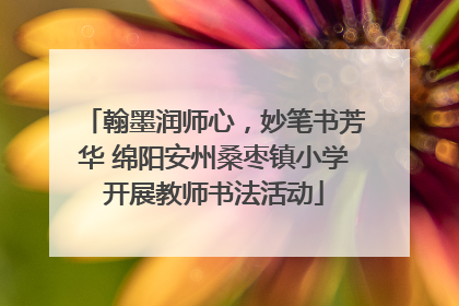 翰墨润师心，妙笔书芳华 绵阳安州桑枣镇小学开展教师书法活动