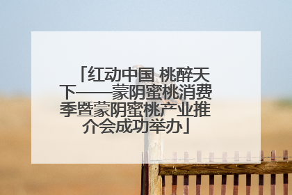 红动中国 桃醉天下——蒙阴蜜桃消费季暨蒙阴蜜桃产业推介会成功举办