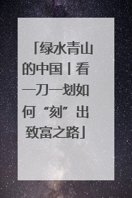 绿水青山的中国丨看一刀一划如何“刻”出致富之路