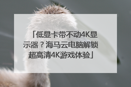 低显卡带不动4K显示器？海马云电脑解锁超高清4K游戏体验