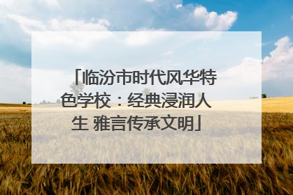 临汾市时代风华特色学校：经典浸润人生 雅言传承文明