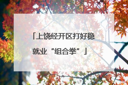 上饶经开区打好稳就业“组合拳”