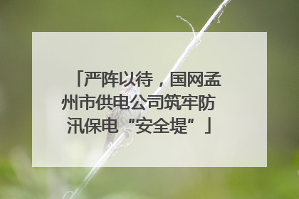 严阵以待，国网孟州市供电公司筑牢防汛保电“安全堤”