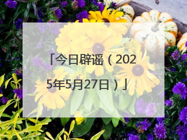 今日辟谣（2025年5月27日）