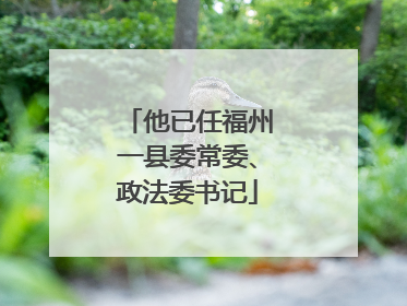 他已任福州一县委常委、政法委书记