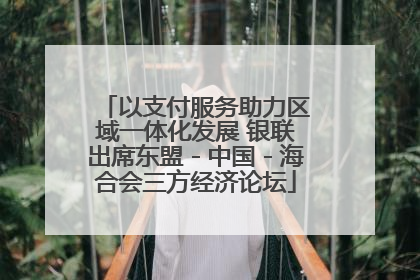 以支付服务助力区域一体化发展 银联出席东盟－中国－海合会三方经济论坛