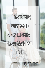 传承国粹 湖南省中小学围棋锦标赛靖州收官