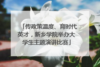 传政策温度、育时代英才，新乡学院举办大学生主题演讲比赛