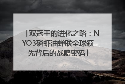 双冠王的进化之路：NYO3磷虾油蝉联全球领先背后的战略密码