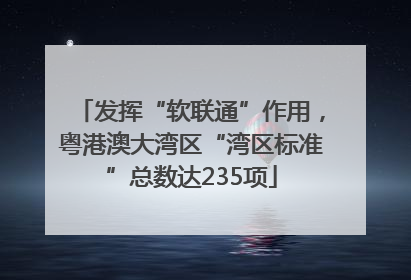 发挥“软联通”作用，粤港澳大湾区“湾区标准”总数达235项