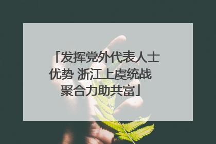 发挥党外代表人士优势 浙江上虞统战聚合力助共富