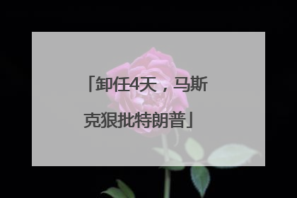 卸任4天，马斯克狠批特朗普
