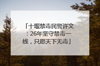 十堰禁毒民警许文：26年坚守禁毒一线，只愿天下无毒
