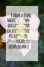 南阳市宛城区：“协调员”“帮扶员”“宣传员” 生产一线助力抢收抢种