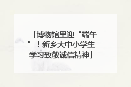博物馆里迎“端午”！新乡大中小学生学习致敬诚信精神