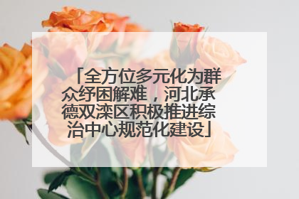 全方位多元化为群众纾困解难，河北承德双滦区积极推进综治中心规范化建设