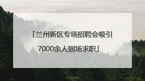 兰州新区专场招聘会吸引7000余人到场求职
