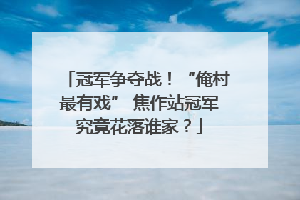 冠军争夺战！“俺村最有戏” 焦作站冠军究竟花落谁家？