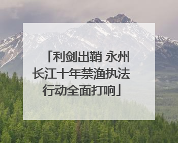 利剑出鞘 永州长江十年禁渔执法行动全面打响