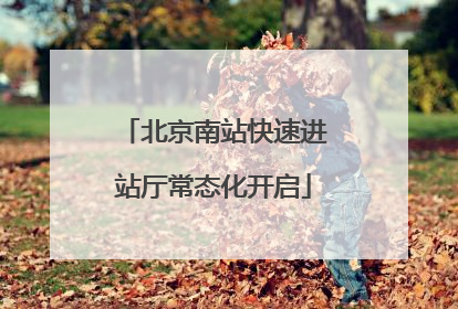 北京南站快速进站厅常态化开启