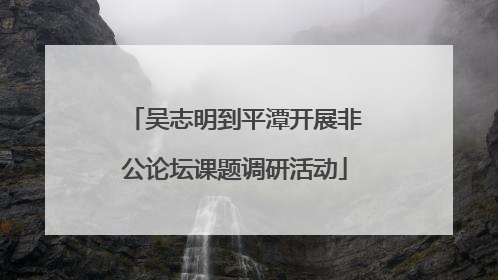 吴志明到平潭开展非公论坛课题调研活动
