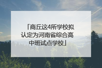 商丘这4所学校拟认定为河南省综合高中班试点学校