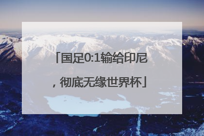 国足0:1输给印尼，彻底无缘世界杯