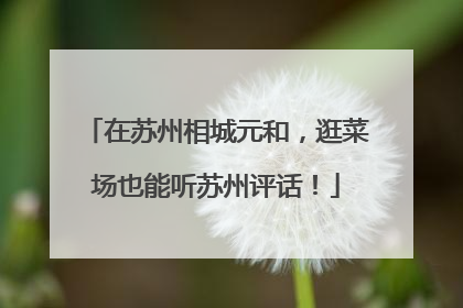 在苏州相城元和，逛菜场也能听苏州评话！